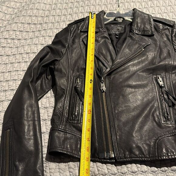 JOIE Ailey Black Lamb Skin Moto Jacket Size Small - Picture 15 of 16